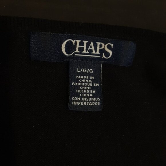 Chaps Plaid Sweater Dress Black 3/4 Sleeve Sheath Winter Stretch Womens Large - Picture 10 of 11